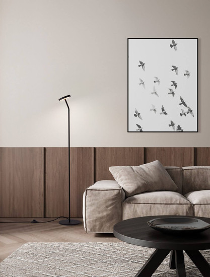 Nova Luce LED Stehleuchte Logos 9W warmweiss 3000K Schwarz Stahl Aluminium 123cm 9540252