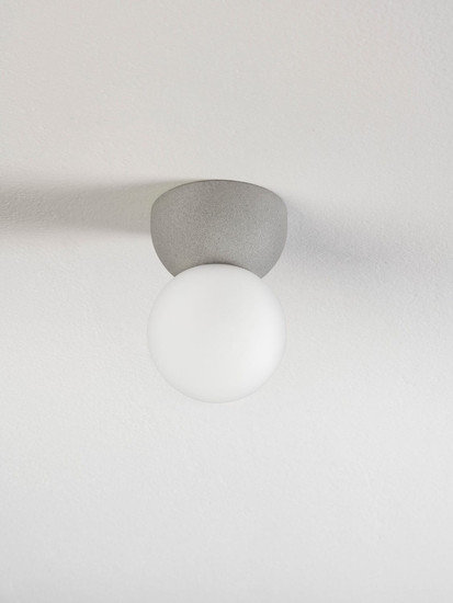 Nova Luce Deckenleuchte Zero G9 Grau Opal Glas Beton Ø8cm 9577015