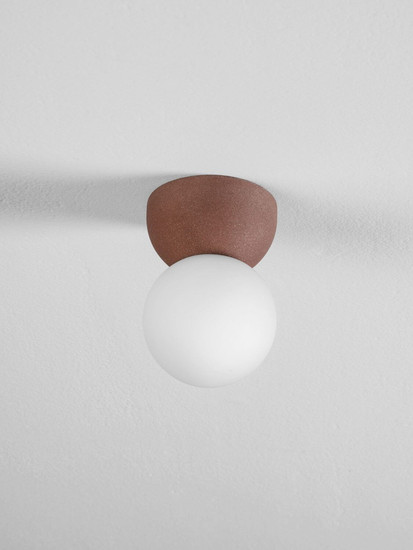 Nova Luce Deckenleuchte Zero G9 Rot Opal Glas Beton Ø8cm 9577016