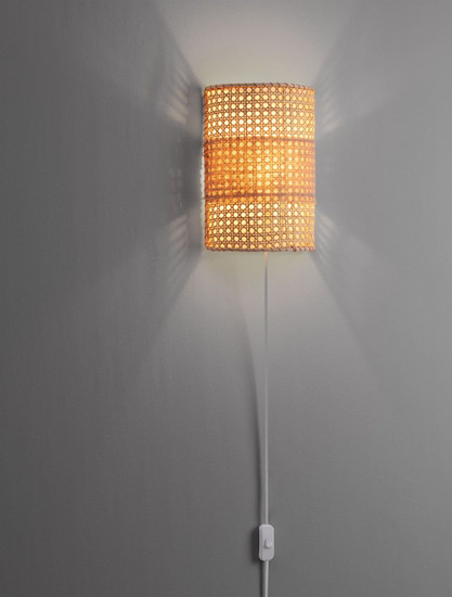 Nova Luce Wandleuchte Lum E27 Natur Rattan 29x20,5cm 9586521
