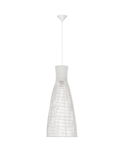 Nova Luce Pendelleuchte Niro E27 Natur Weiß Rattan Ø35cm 9586620