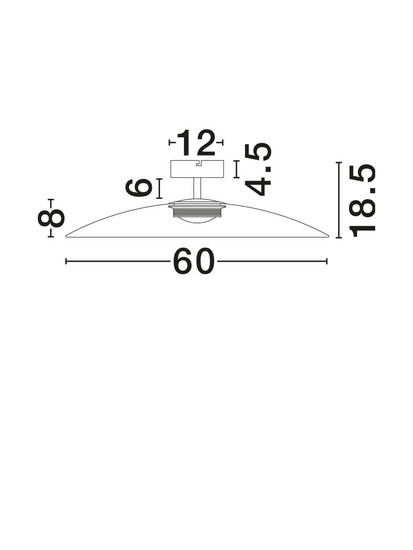 Nova Luce LED Deckenleuchte Polifemo 17W warmweiss 3000K Rauchgrau Schwarz Glas Metall Ø60cm 9620142