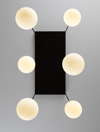 Nova Luce Pendelleuchte Savoy 6-flammig 6xG9 Gold Schwarz Opal Glas Metall 77x34cm 9620158