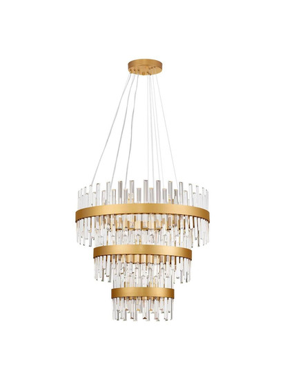 Nova Luce Pendelleuchte Crown 42-flammig 42xG9 Gold Metall Kristall Ø75cm 9695121