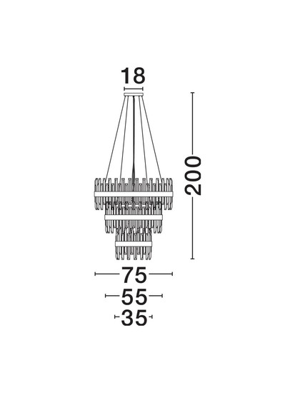 Nova Luce Pendelleuchte Crown 42-flammig 42xG9 Gold Metall Kristall Ø75cm 9695121