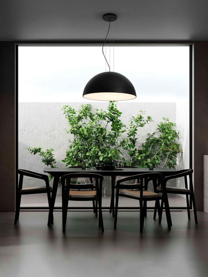 Nova Luce Pendelleuchte Tholos 3-flammig 3xE27 Schwarz Weiß Metall Ø70cm 9695286