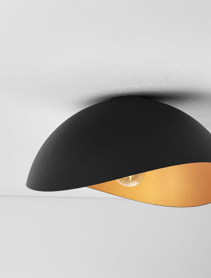 Nova Luce Deckenleuchte Opsi E27 Schwarz Gold Metall Ø40cm 9695302