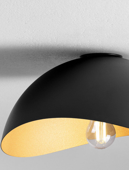 Nova Luce Deckenleuchte Opsi E27 Schwarz Gold Metall Ø30cm 9695305