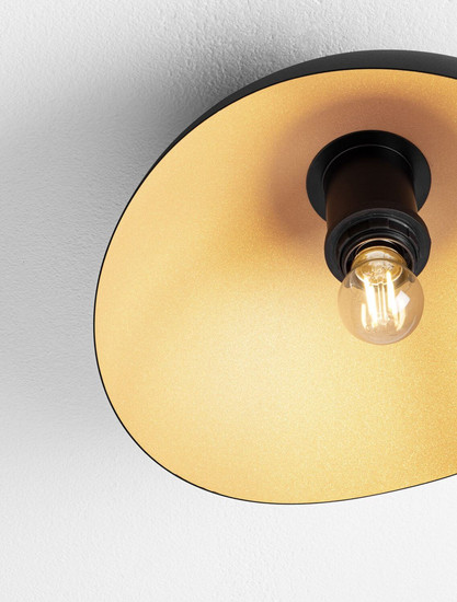 Nova Luce Deckenleuchte Opsi E27 Schwarz Gold Metall Ø30cm 9695305