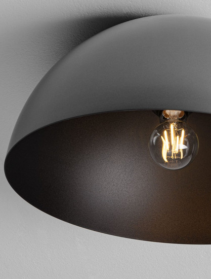 Nova Luce Deckenleuchte Onia E27 Dunkelgrau Schwarz Metall Ø40cm 9695313