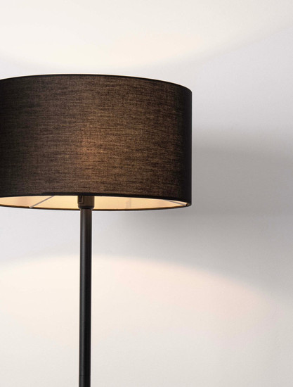 Nova Luce Stehleuchte Sibnia E27 Schwarz Metall Textil 165cm 9695331