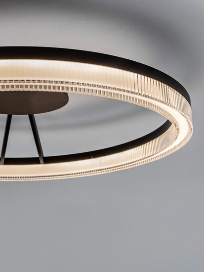 Nova Luce LED Deckenleuchte Lonela dimmbar 28W warmweiss 3000K Schwarz Aluminium Ø60cm 9695508