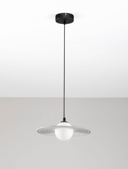 Nova Luce Pendelleuchte Reflet G9 Schwarz Weiß Stahl Ø30cm 9780104