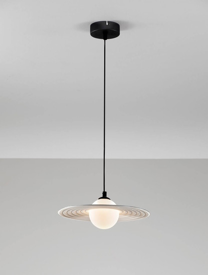 Nova Luce Pendelleuchte Reflet G9 Schwarz Weiß Stahl Ø30cm 9780104