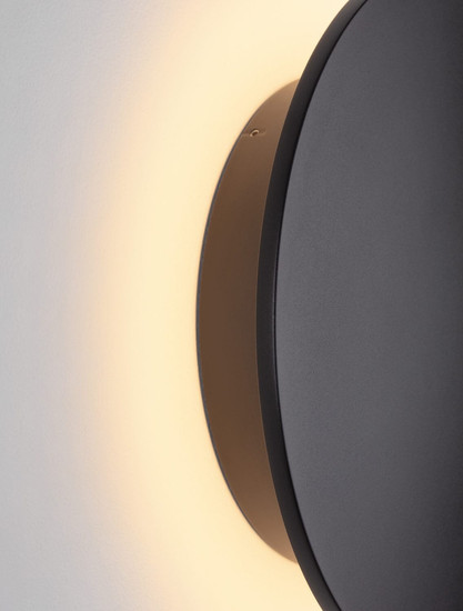 Nova Luce LED Außen-Wandleuchte Copper 16W warmweiss 3000K IP65 salzwasserfest Schwarz Aluminium Ø30cm 9923418