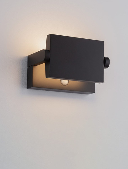 Nova Luce LED Solar-Wandleuchte Gerber schwenkbar 20W warmweiss 3000K Bewegungsmelder IP54 salzwasserfest Schwarz Aluminium 21x16,5cm 9923423