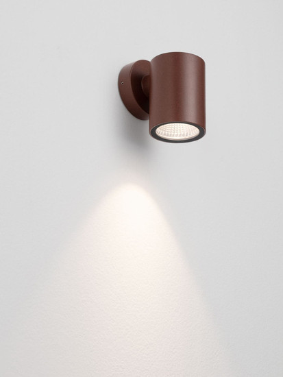 Nova Luce LED Außen-Wandleuchte Jackie 3W warmweiss 3000K IP65 salzwasserfest Cortenstahl Aluminium Ø6cm 9971464