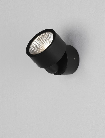 Nova Luce LED Außen-Wandleuchte Helmet schwenkbar 10W warmweiss 3000K IP65 salzwasserfest Anthrazit Aluminium Ø9cm 9971469