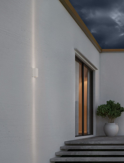 Nova Luce LED Außen-Wandleuchte Elio 6W warmweiss 3000K IP65 salzwasserfest Weiß Aluminium 13x7cm 9971471