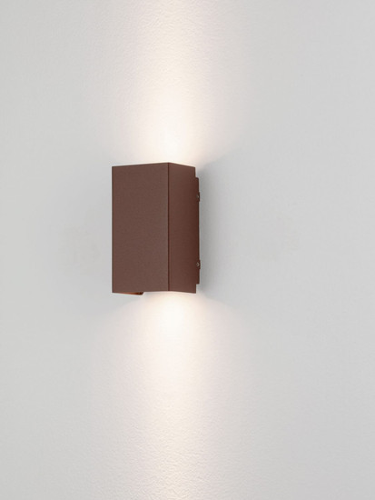 Nova Luce LED Außen-Wandleuchte Elio 6W warmweiss 3000K IP65 salzwasserfest Cortenstahl Aluminium 13x7cm 9971472