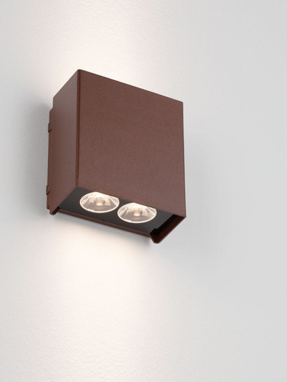 Nova Luce LED Außen-Wandleuchte Elio 12W warmweiss 3000K IP65 salzwasserfest Cortenstahl Aluminium 13x11cm 9971475