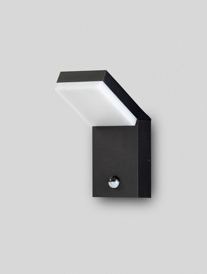 Nova Luce LED Außen-Wandleuchte Farge 12W warmweiss 3000K Bewegungsmelder IP65 salzwasserfest Schwarz Aluminium 22x16,5cm 9971476