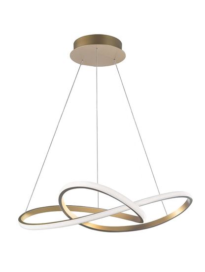 Nova Luce FUSION LED Pendelleuchte Messing 53W Warmweiss 150x72cm 1701101002