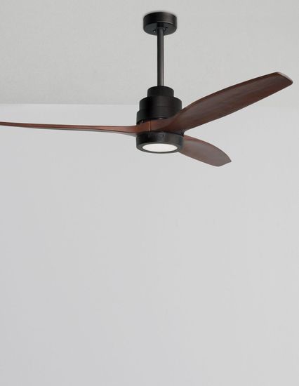 Nova Luce SABAL LED Ventilator Schwarz 12W Warmweiss 35-48x132cm 5231401