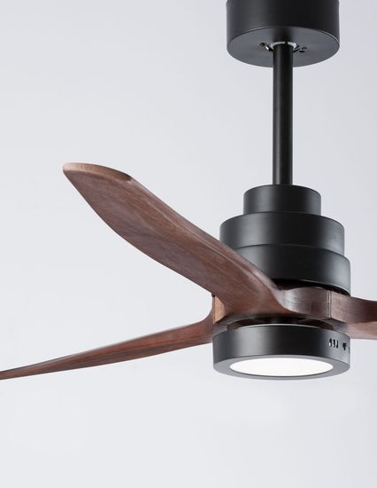 Nova Luce SABAL LED Ventilator Schwarz 12W Warmweiss 35-48x132cm 5231401