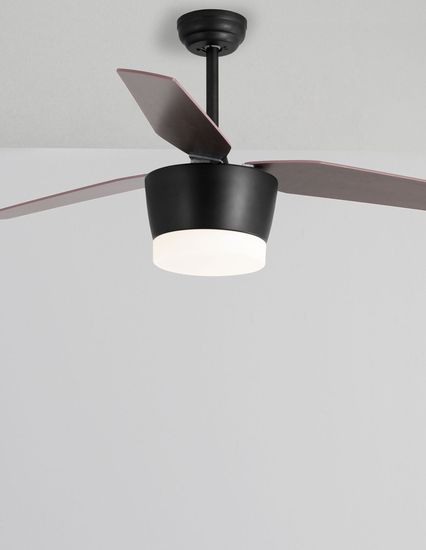 Nova Luce MONSOON LED Ventilator Schwarz 18W Warmweiss 38-51x132cm 5260251
