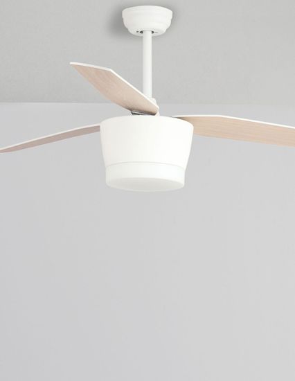 Nova Luce MONSOON LED Ventilator Weiß 18W Warmweiss 38-51x132cm 5260261