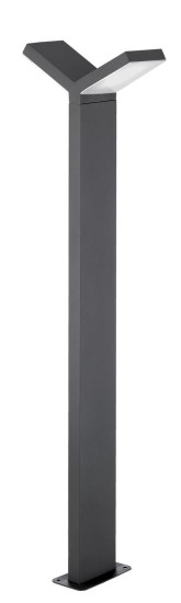 Nova Luce PARK LED Wegeleuchte Grau 2X6W IP54 Warmweiss 12,5x22x80cm 713124