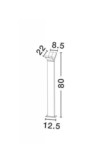 Nova Luce PARK LED Wegeleuchte Grau 2X6W IP54 Warmweiss 12,5x22x80cm 713124