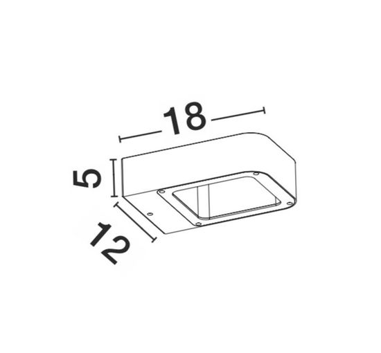 Nova Luce ACQUA LED Wandleuchte Grau 5W IP54 Warmweiss 12x18x5cm 713312