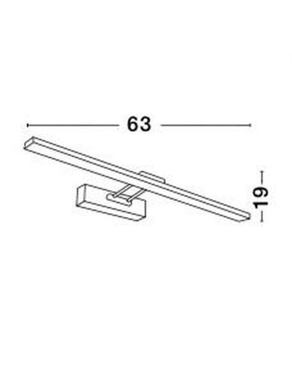 Nova Luce ROSA LED Wandleuchte Chrom 8W IP44 Neutralweiss 45x4,5x19cm 8141291