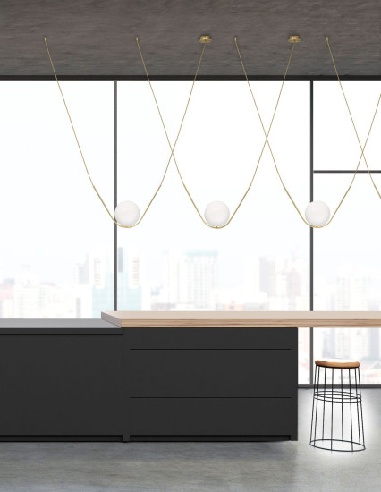 Nova Luce VITTON Pendelleuchte E27 Gold 150x20x120cm dimmbar 8279601