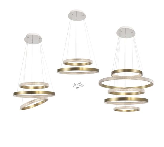 Nova Luce VEGAS LED Pendelleuchte Messing 23W Warmweiss 180x65cm 86016807