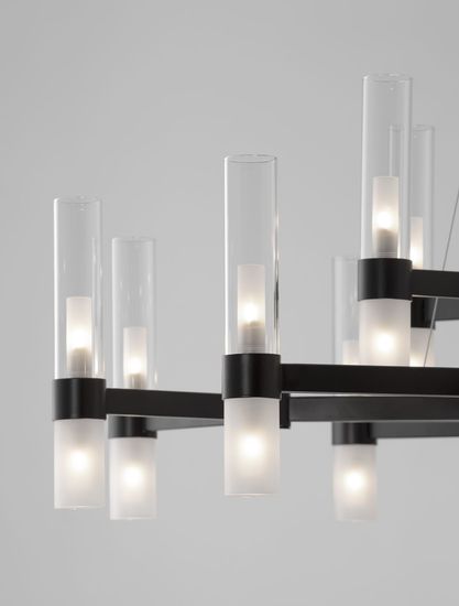Nova Luce CENTURY Pendelleuchte G9 30-fach Schwarz 210x120cm dimmbar 9006053