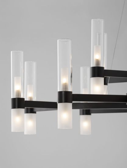Nova Luce CENTURY Pendelleuchte G9 30-fach Schwarz 210x120cm dimmbar 9006053