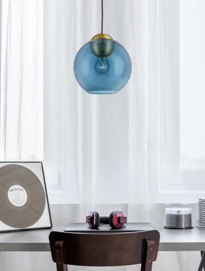 Nova Luce MIDORI Pendelleuchte E27 Gold Blau 182,5x24cm dimmbar 9009240