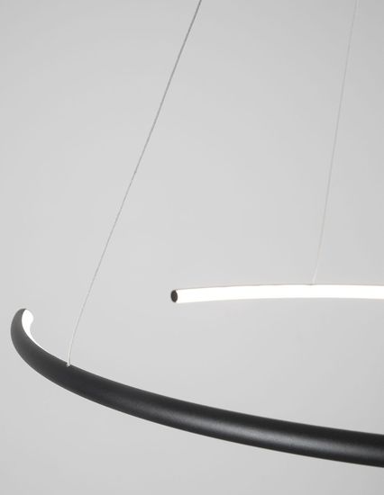Nova Luce BREDA LED Pendelleuchte Schwarz 29W Warmweiss 200x70cm 9010023