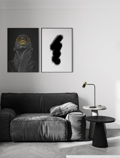 Nova Luce PONGO Tischleuchte GU10 Schwarz 55x16cm dimmbar 9010225