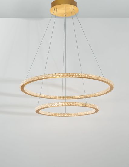 Nova Luce CILION LED Pendelleuchte Messing 56W Warmweiss 150x60cm dimmbar 9011139