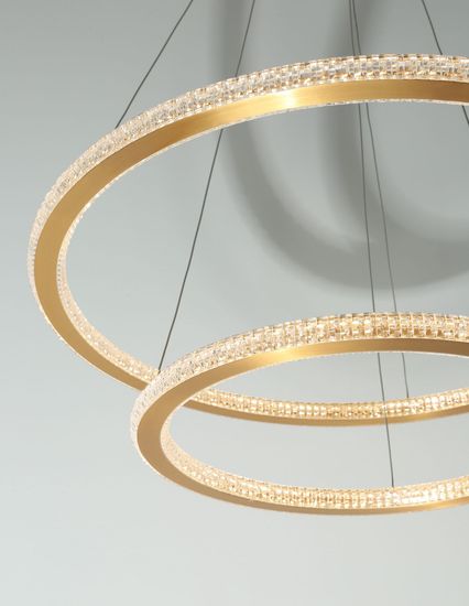 Nova Luce CILION LED Pendelleuchte Messing 56W Warmweiss 150x60cm dimmbar 9011139