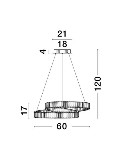 Nova Luce CONCETO LED Pendelleuchte Chrom 50W Neutralweiss 120x60cm dimmbar 9019720
