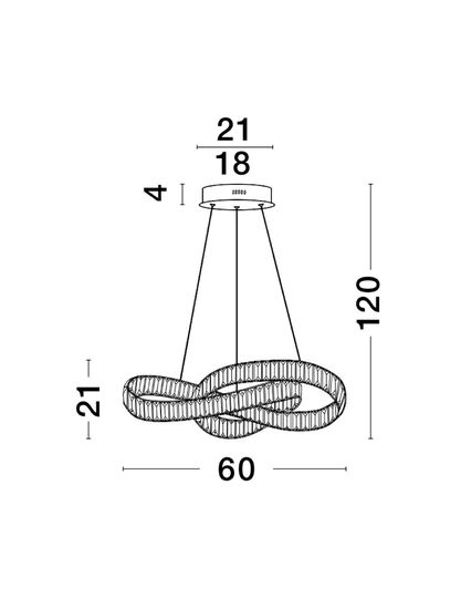 Nova Luce CONCETO LED Pendelleuchte Gold 49W Neutralweiss 120x60cm dimmbar 9019722