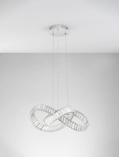 Nova Luce CONCETO LED Pendelleuchte Chrom 49W Neutralweiss 120x60cm dimmbar 9019723