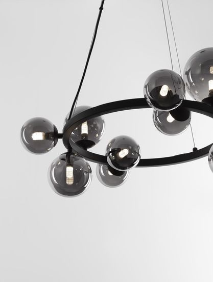 Nova Luce ODILLIA Pendelleuchte G9 11-fach Schwarz 120x65cm dimmbar 9028855