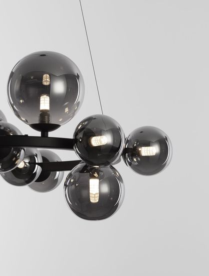 Nova Luce ODILLIA Pendelleuchte G9 11-fach Schwarz 120x65cm dimmbar 9028855