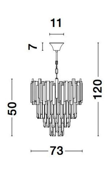 Nova Luce GRANE Pendelleuchte E14 12-fach Gold 120x73cm dimmbar 9050110